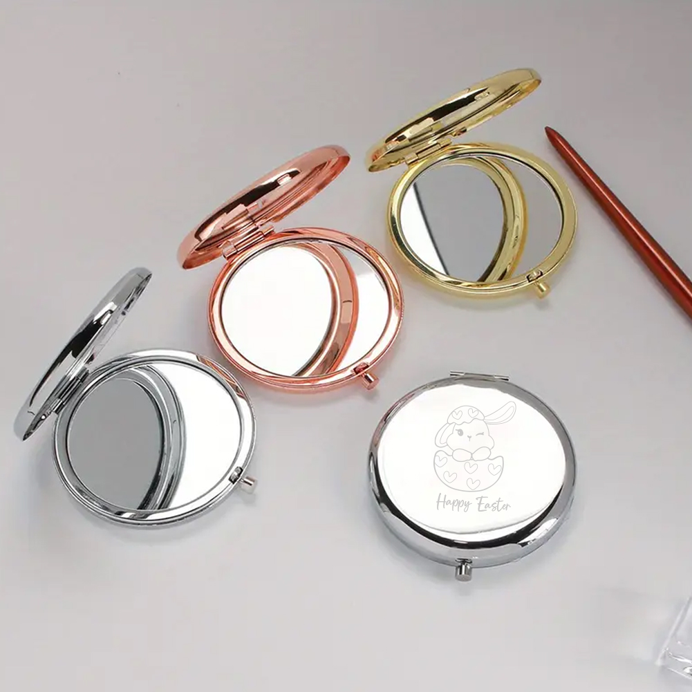 Beauty No Makeup - Espelho de bolso com texto personalizado,