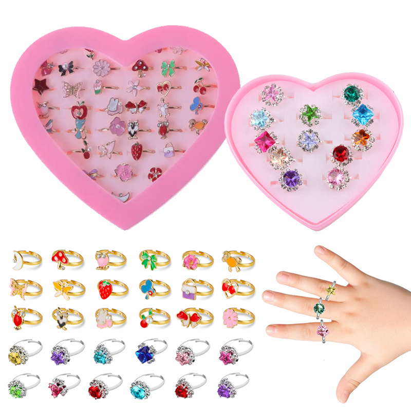 Beauty Makeup Kids - Crianças anéis ajustáveis jóias requintadas dos