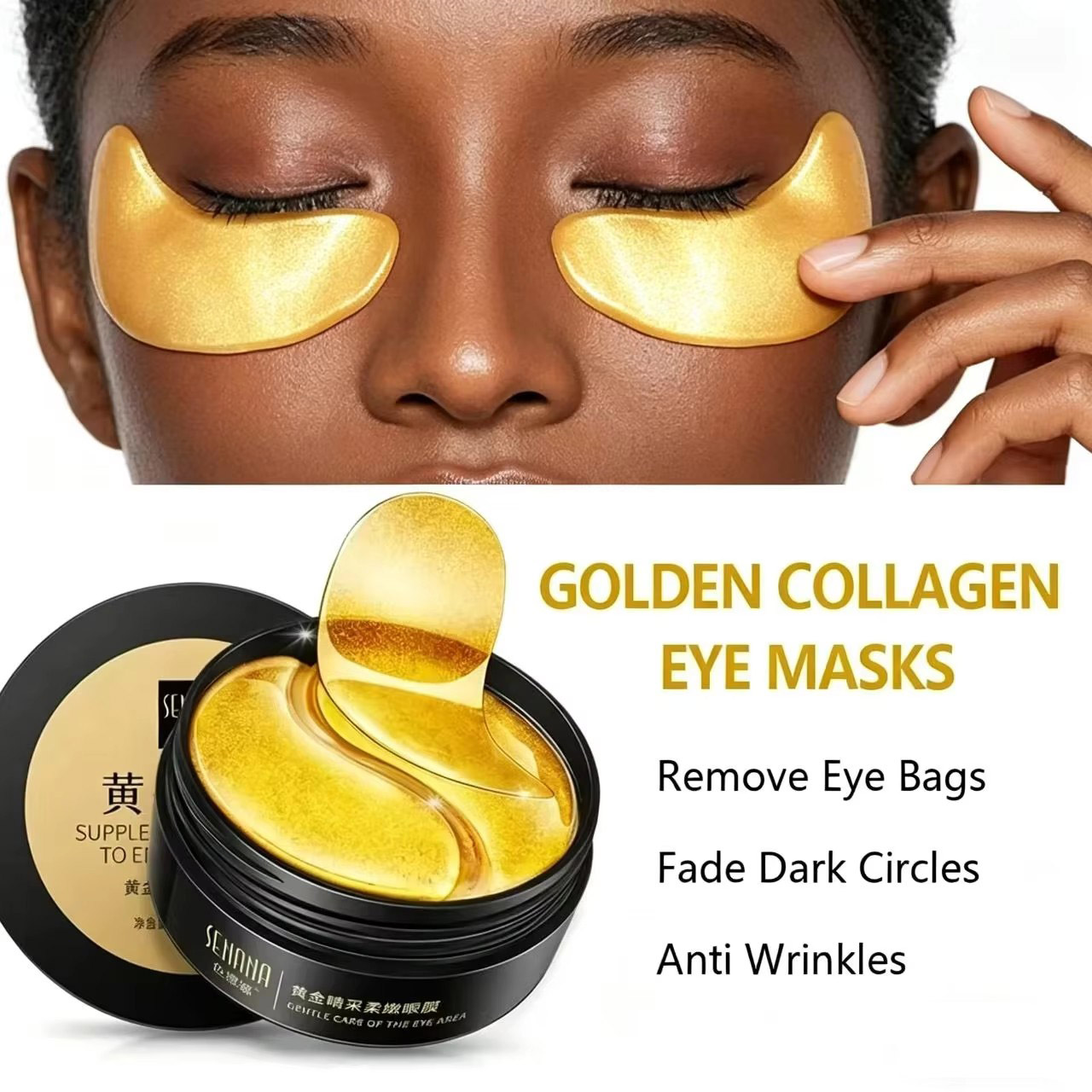 Collagen Eye Patch - Máscara Hidratante Dourada para Olhos -