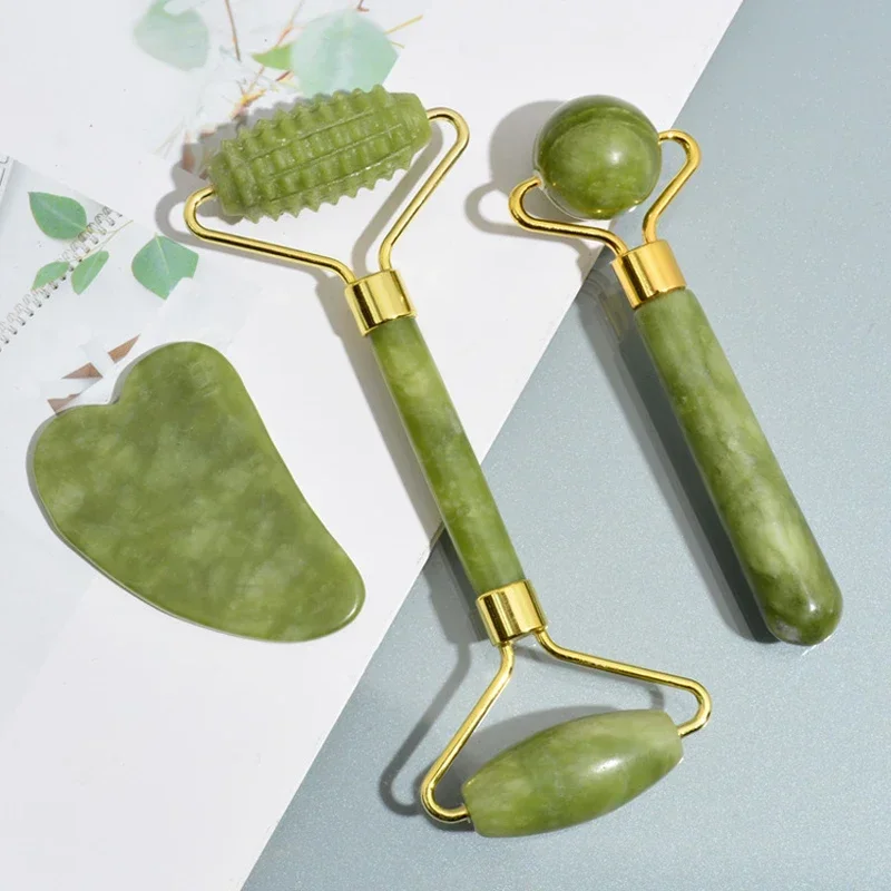 Jade Roller Gua Sha - Rolo de Jade Natural para o