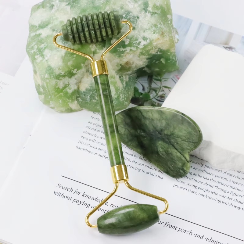 Conjunto de Rolo de Jade e Gua - Jade Roller Gua Sha avaliação e preço