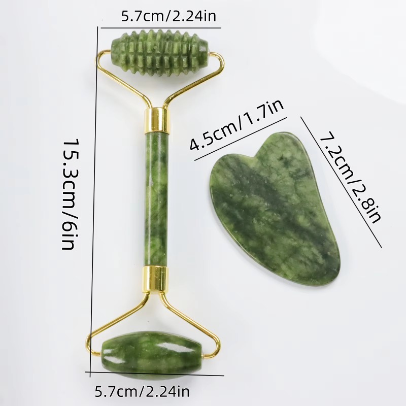 Conjunto de Rolo de Jade e Gua - Jade Roller Gua Sha avaliação e preço