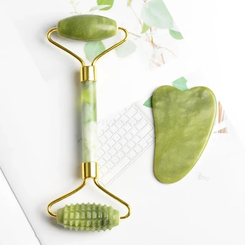 Conjunto de rolo de massagem d - Jade Roller Gua Sha avaliação e preço