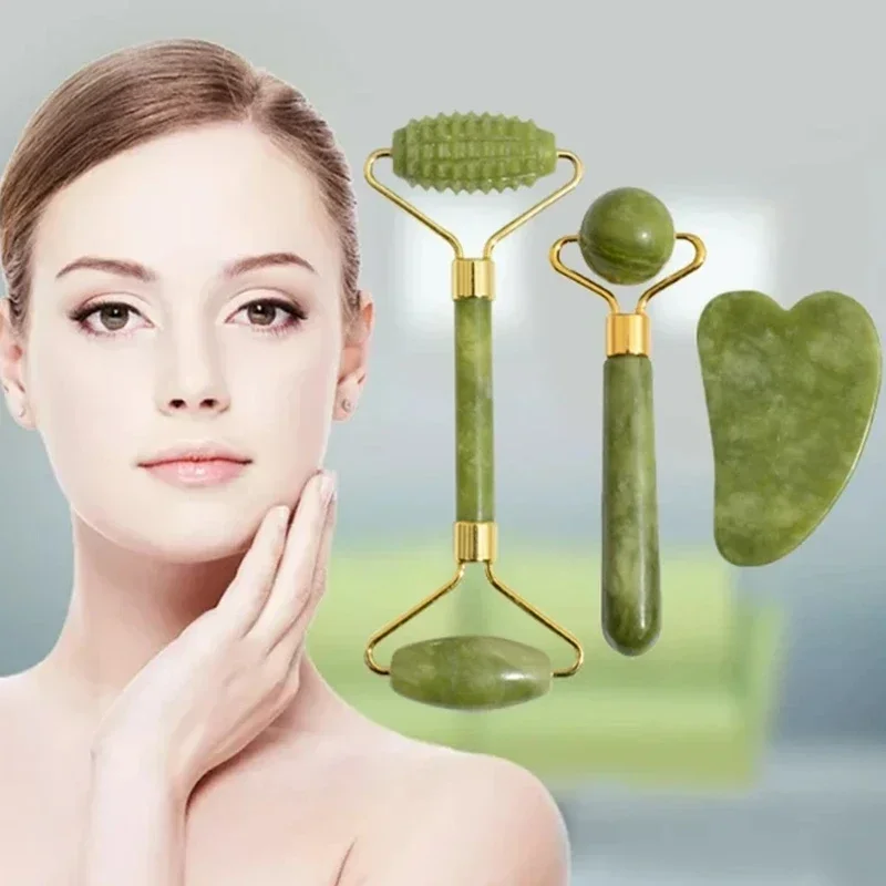Rolo de jade natural rosto gua - Jade Roller Gua Sha avaliação e preço