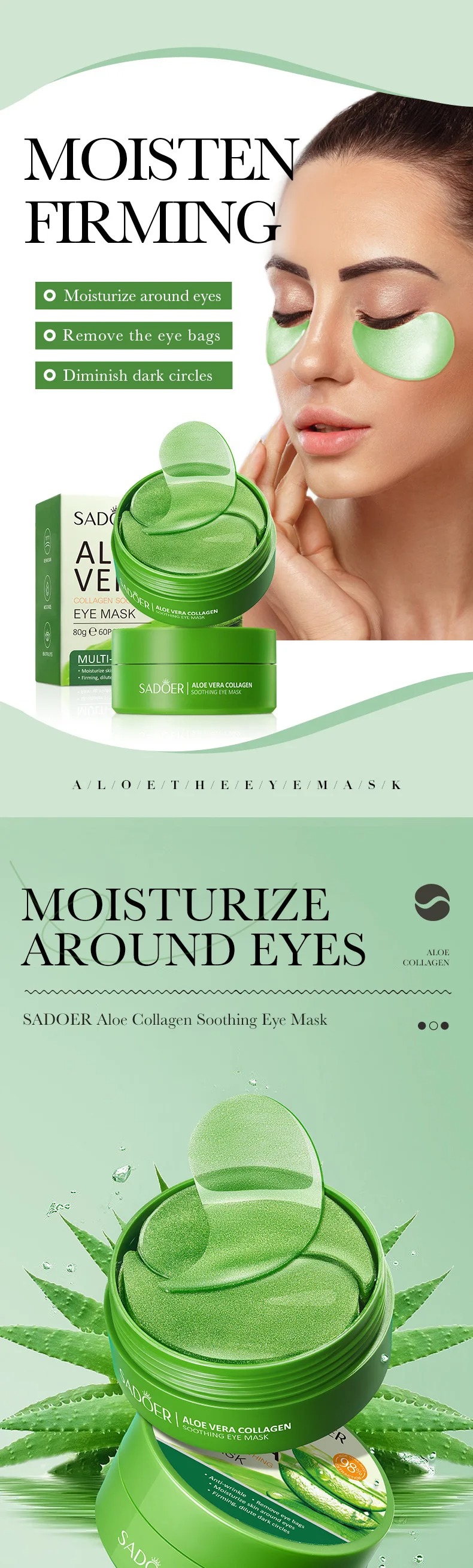 60 pçs aloe vera colágeno másc - Collagen Eye Patch avaliação e preço