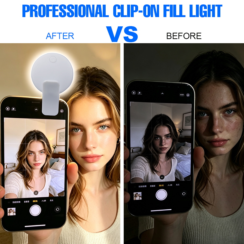 Luz de selfie portátil com cli - Beauty No Makeup avaliação e preço