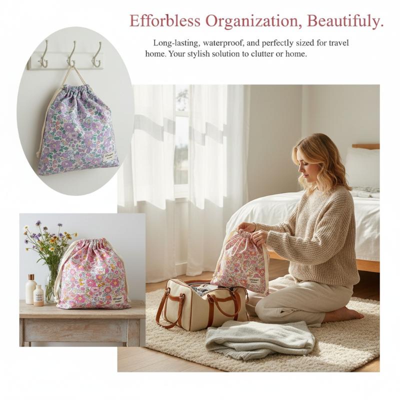 Bolsa de algodão floral feita  - Beauty Preservation Makeup Bag avaliação e preço