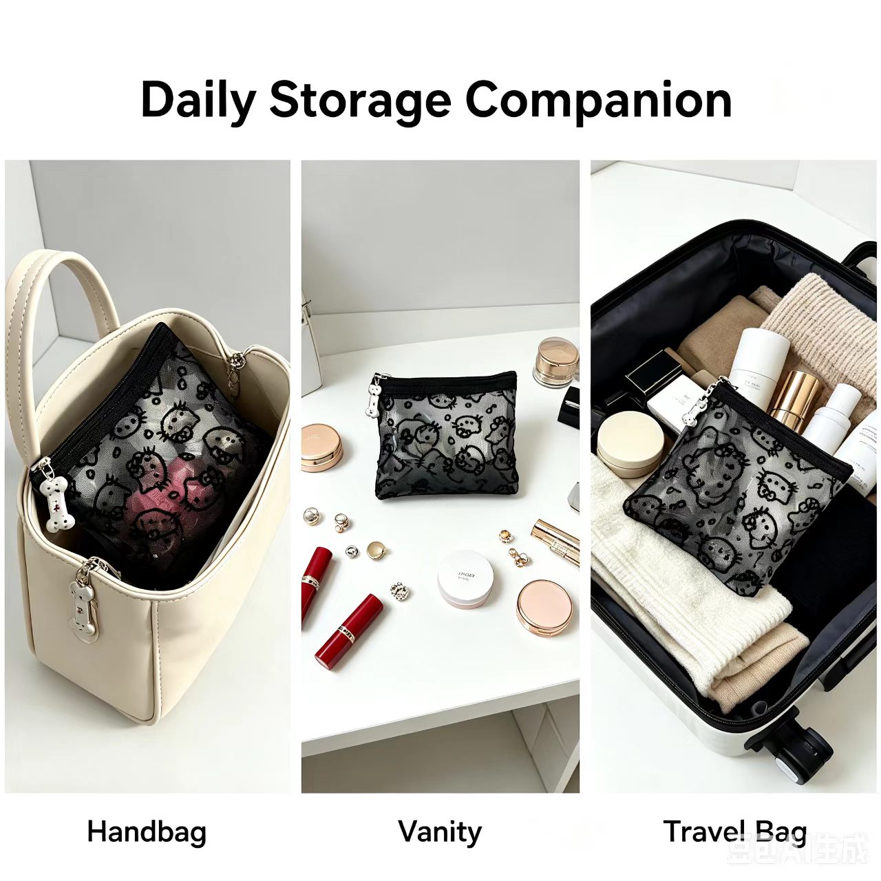 Bolsa de cosméticos de malha t - Beauty Preservation Makeup Bag avaliação e preço